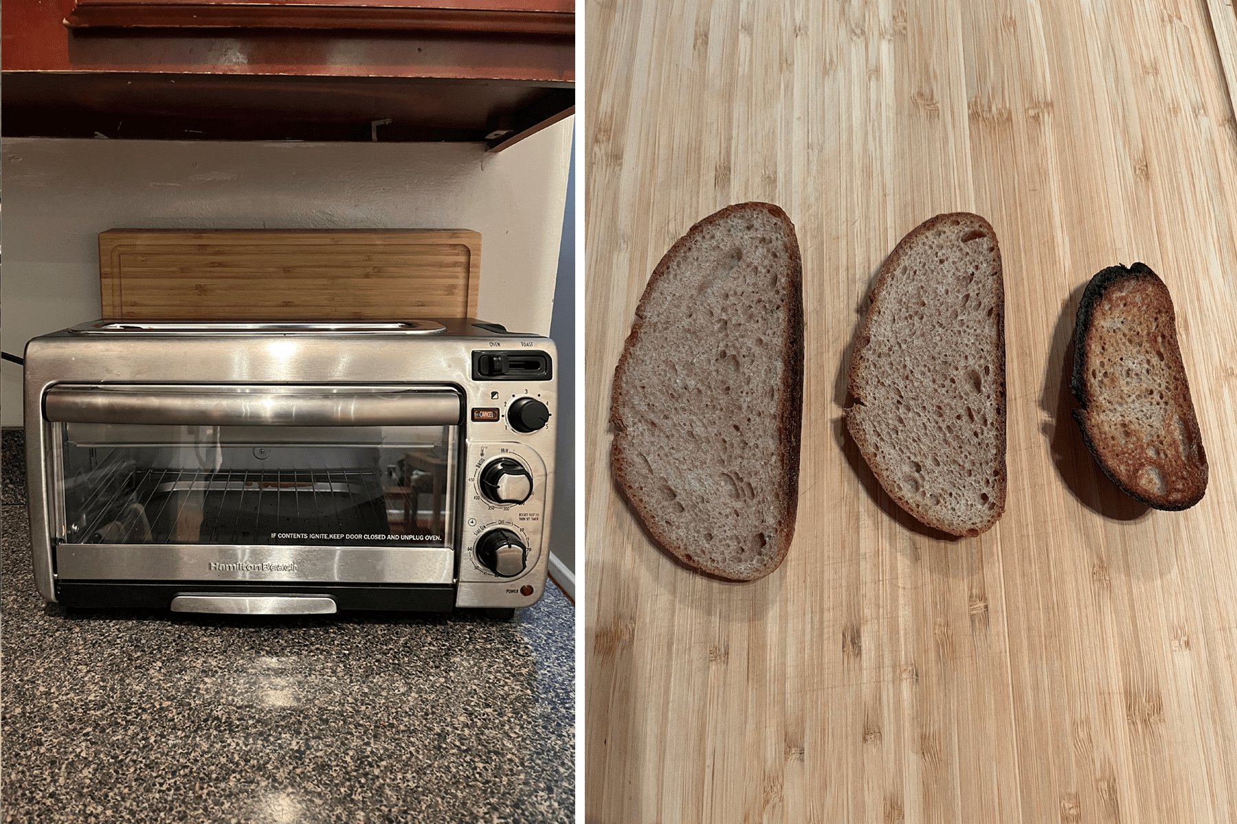 toaster oven and toast