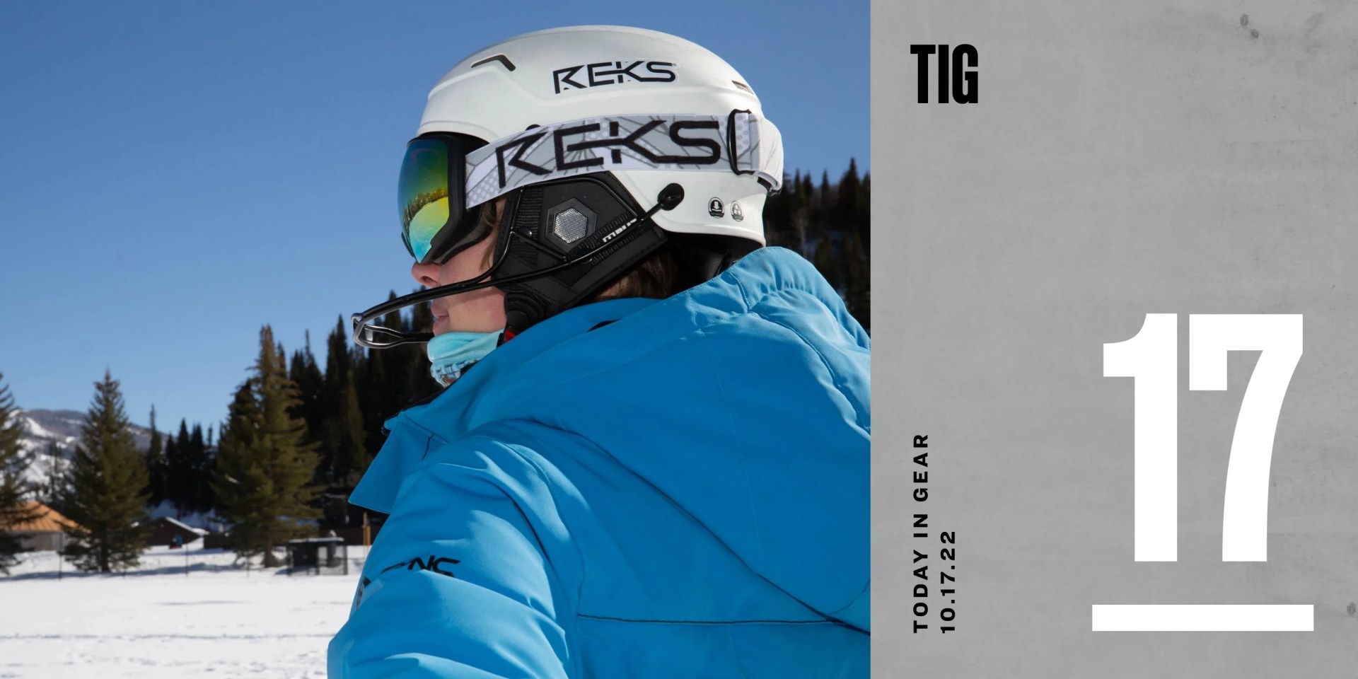 today in gear october 17 2022 man wearing reks ski goggle with 2 magnetized spherical lenses