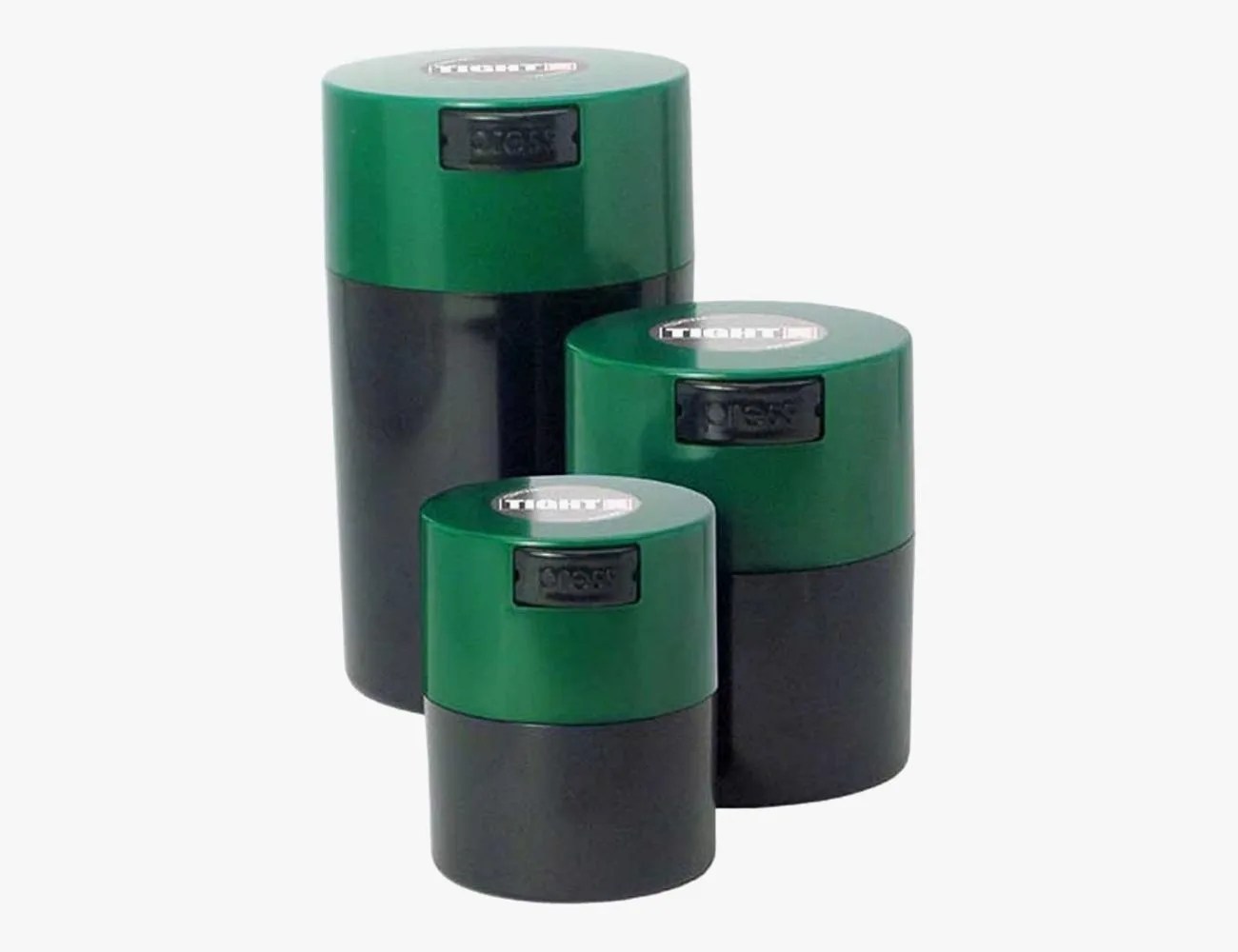Tightpac America Tightvac with Box Dark Green Caps/Black Bodies (Set of 3) (SET3-SDG)