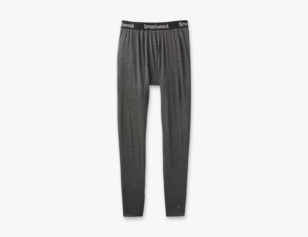 smartwool classic all season merino base layer bottom in grey on a white background