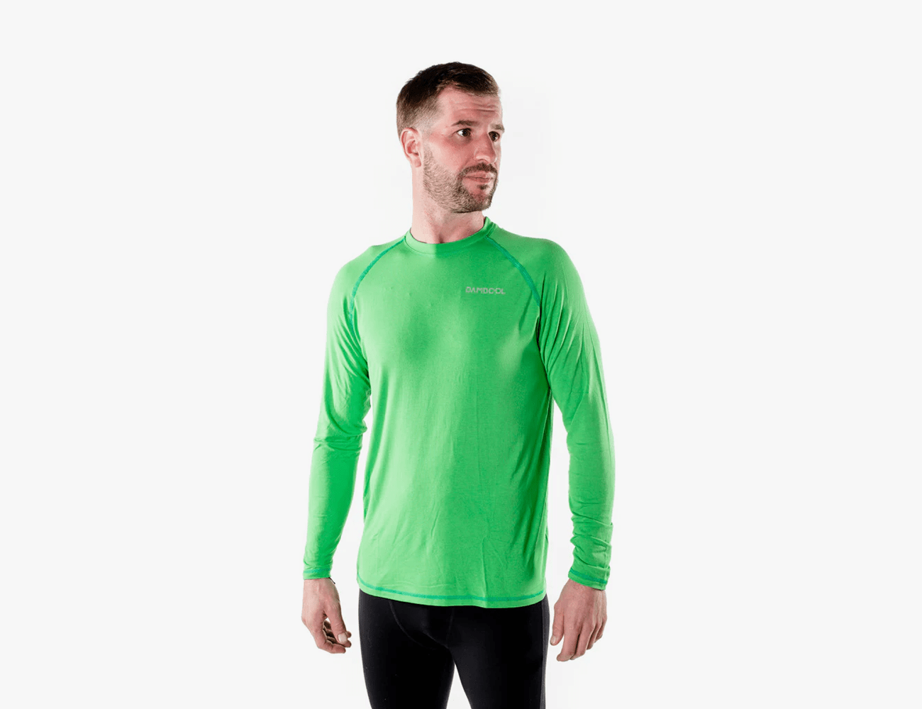 Bambool Crewneck Top in green on a white background