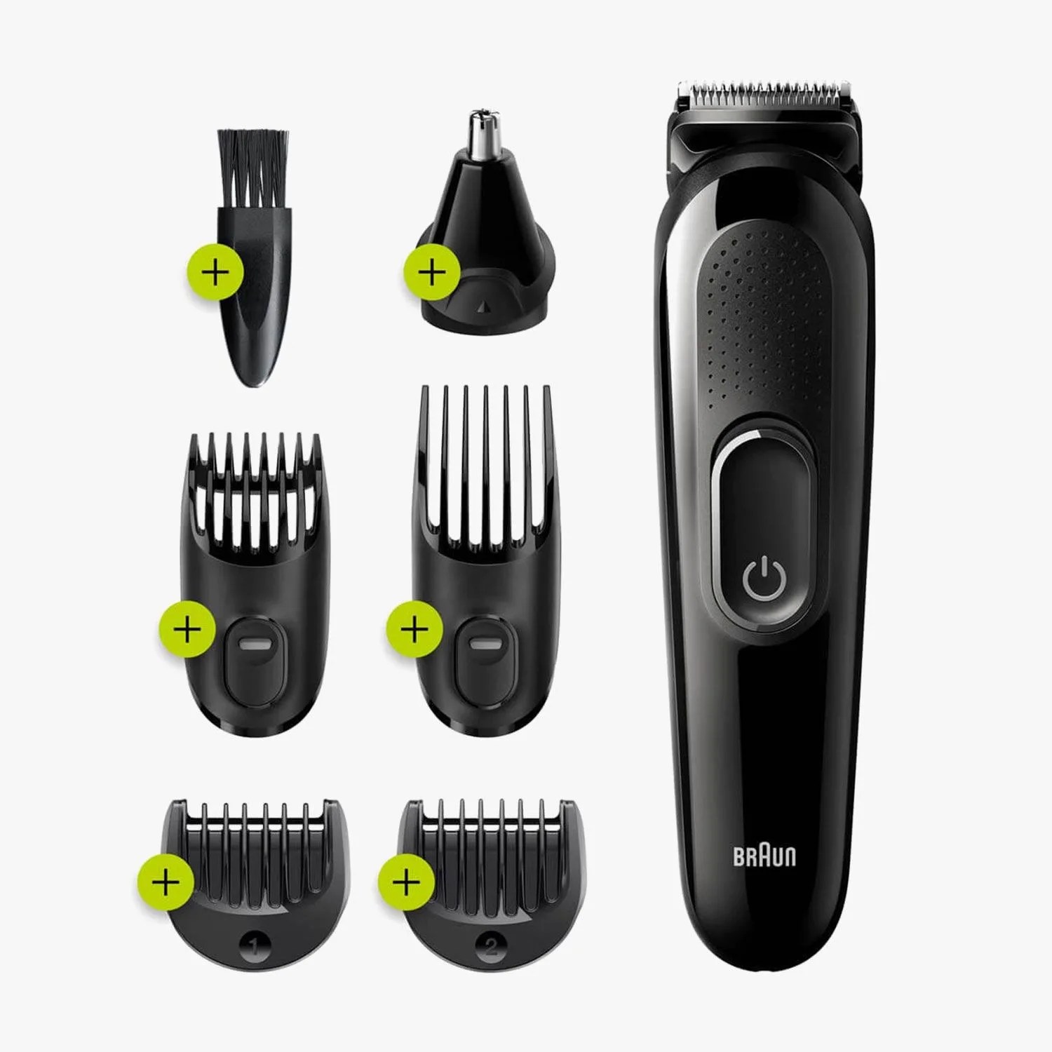 All-in-One Trimmer 3 for Face, Hair, and Body, Black 6-in-1 styling kit