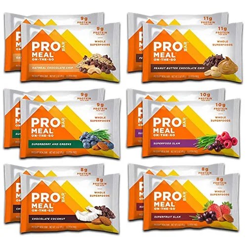 PROBAR – Meal Bar Fan Favorites Variety Pack, Natural Energy, Non-GMO, Gluten-Free, Plant-Based Whole Food Ingredients (Pack of 12)