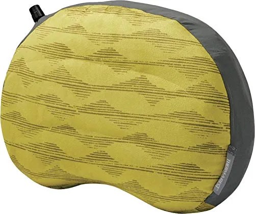 Therm-a-Rest Air Head Inflatable Travel Pillow for Camping and Travel, Yellow Mountains, Regular - 11 x 15.5