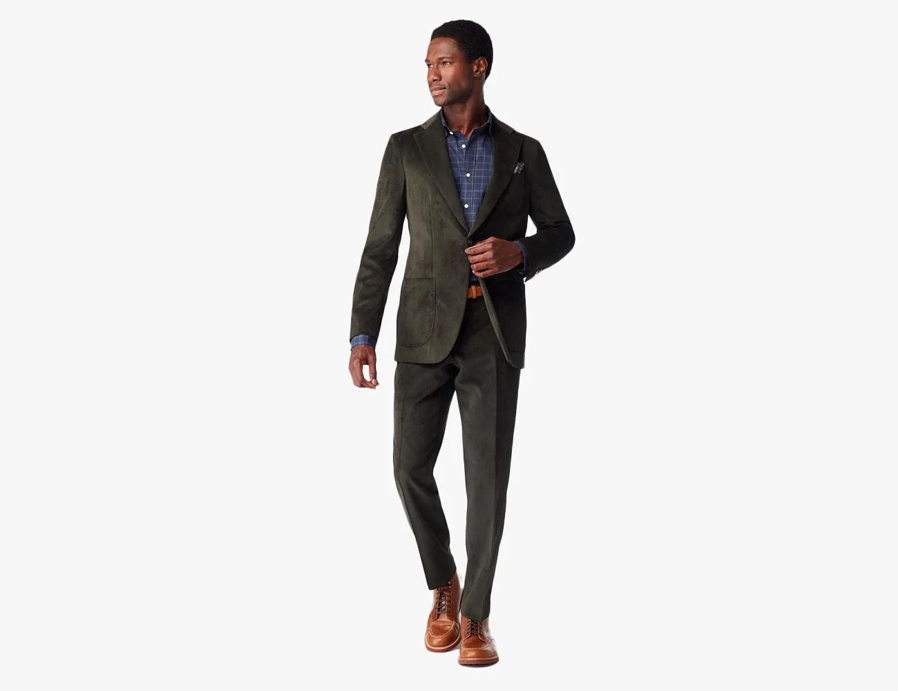Indochino Flaxton Corduroy Olive Suit