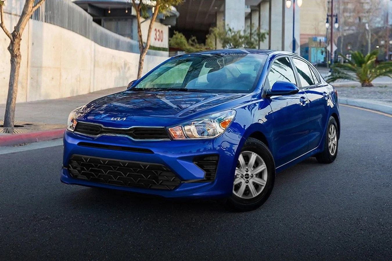 kia rio parked in street