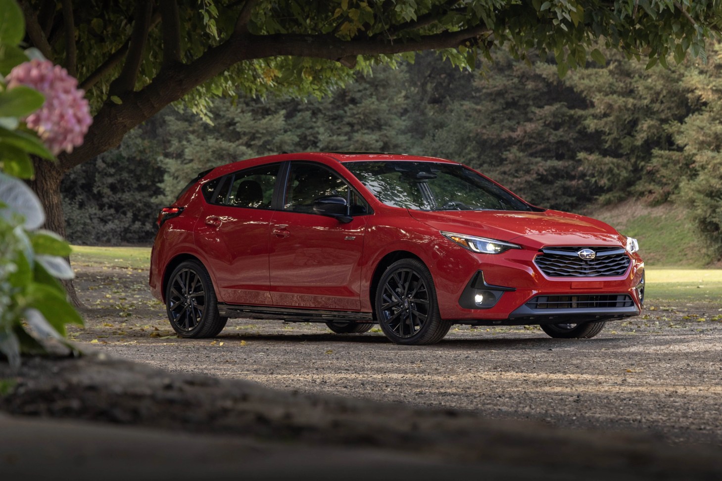 red subaru impreza