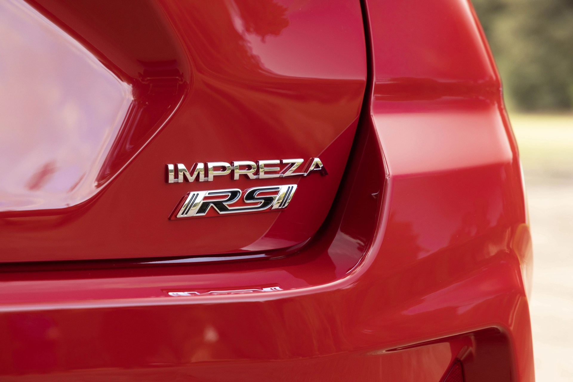 rs liftgate badging on a new subaru impreza