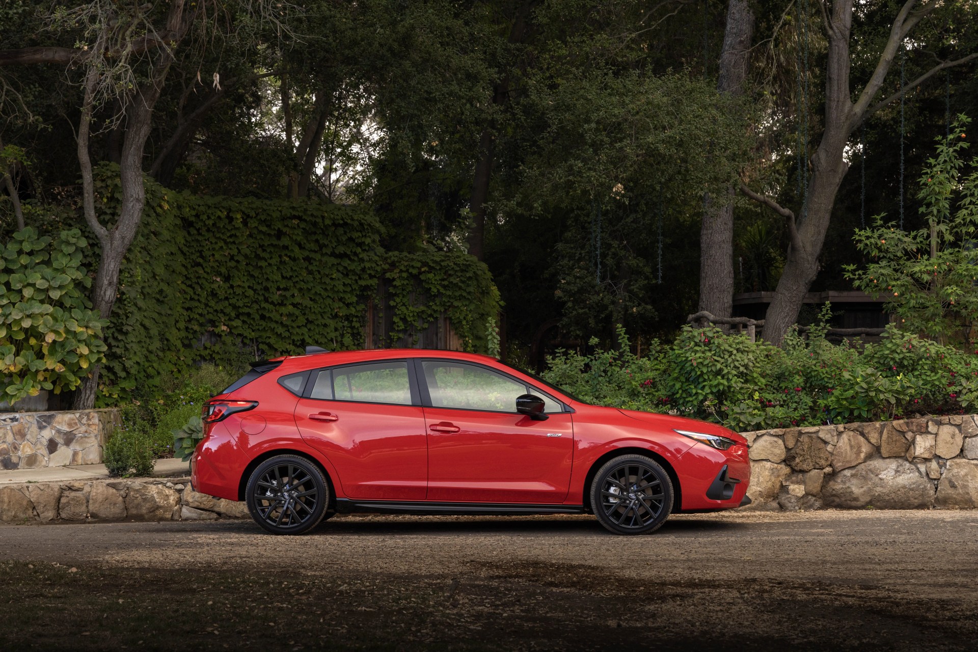 red subaru impreza