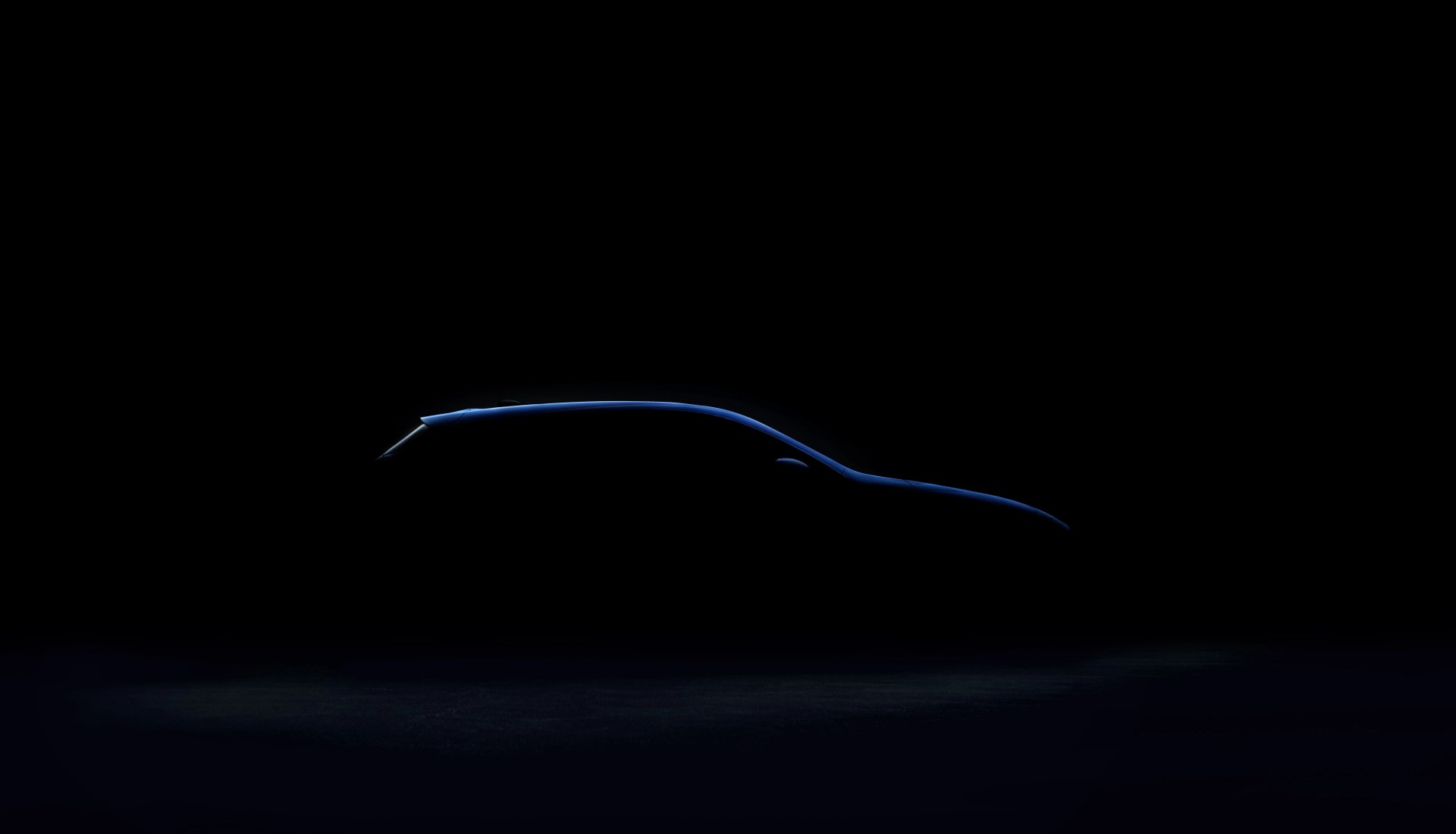 teaser silhouette of the all new 2024 subaru impreza with a black background