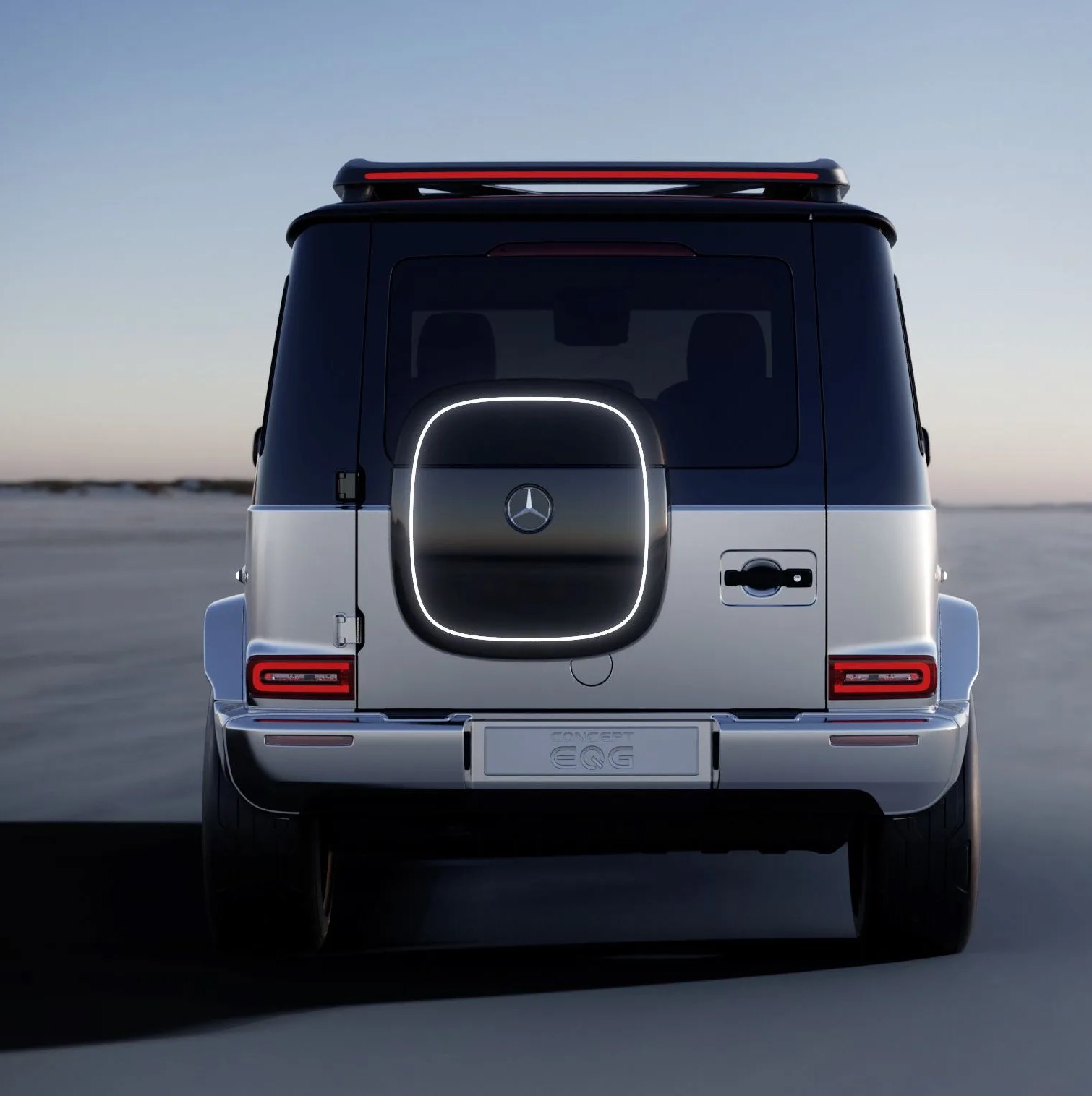 mercedes benz eqg from the rear