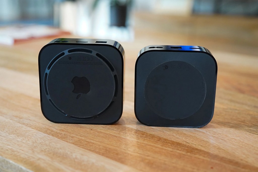 bottom of 2 apple tv's