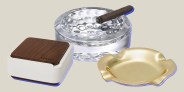 collage of three ashtrays