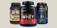 collage of protein powders