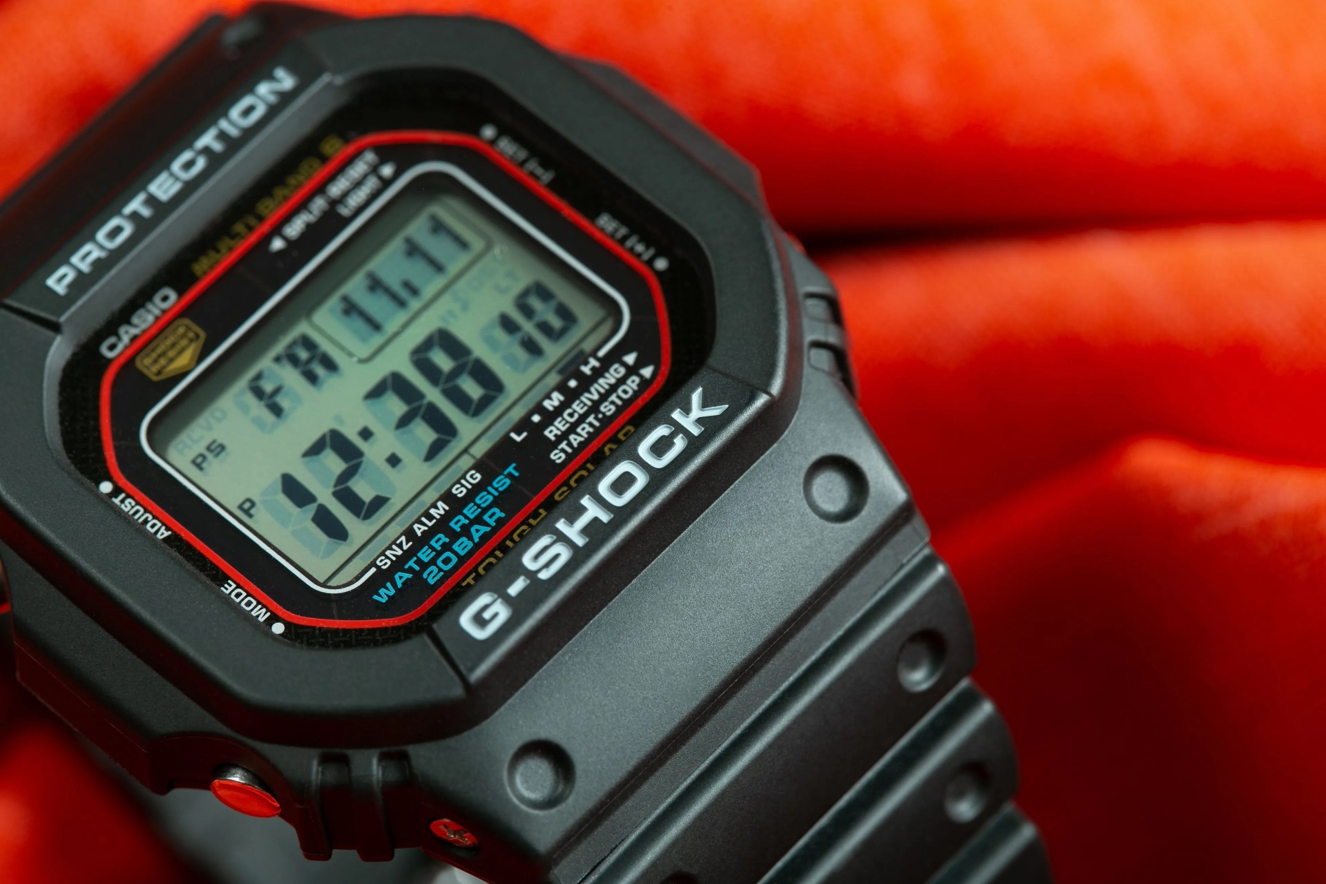 close up of a casio watch face