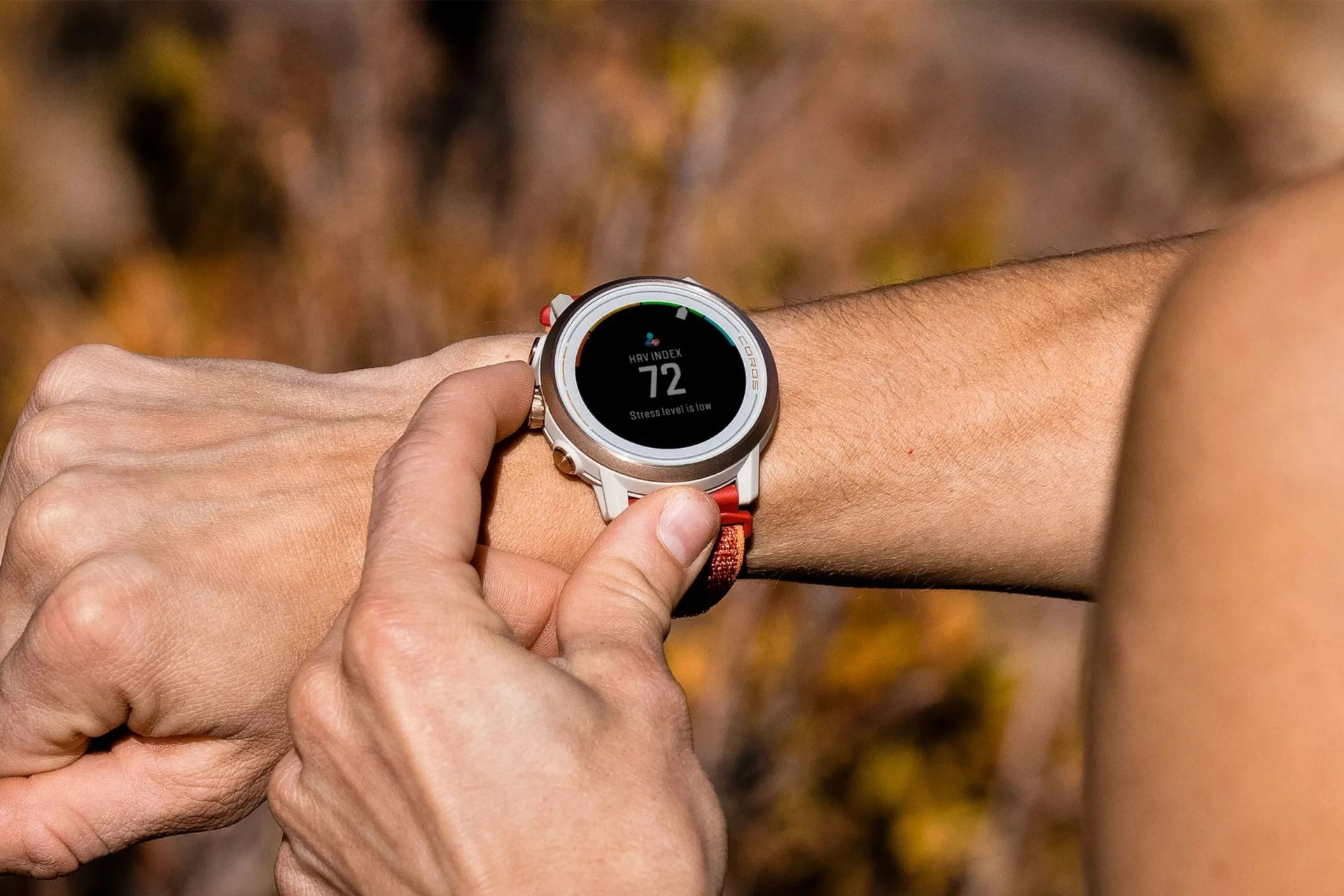 coros apex pro watch on a persons wrist