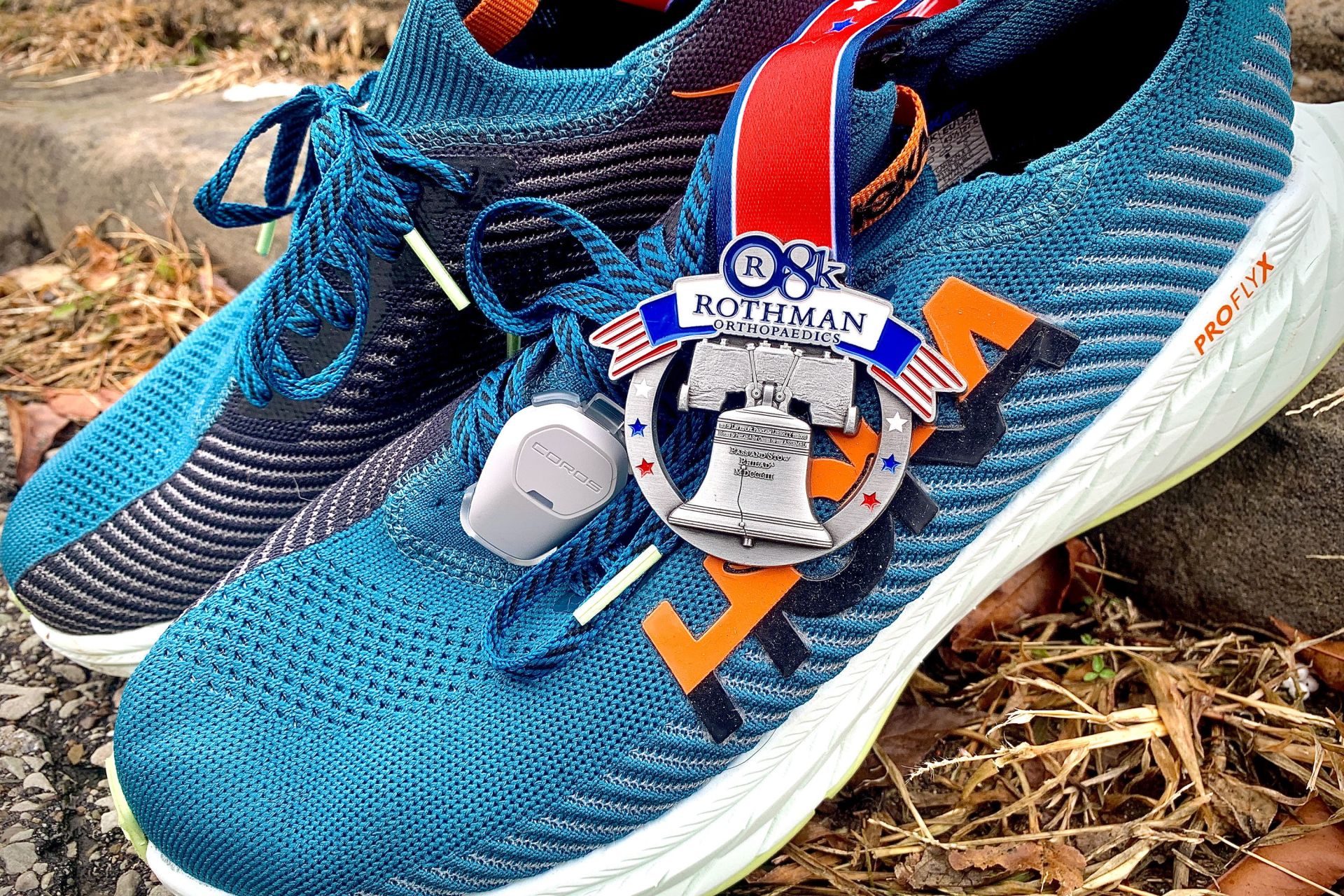 coros pod 2 on hoka shoes with a running metal