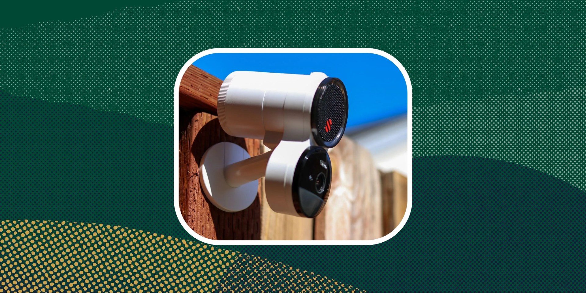 sponsored product deep sentinel security camera mounted on fence