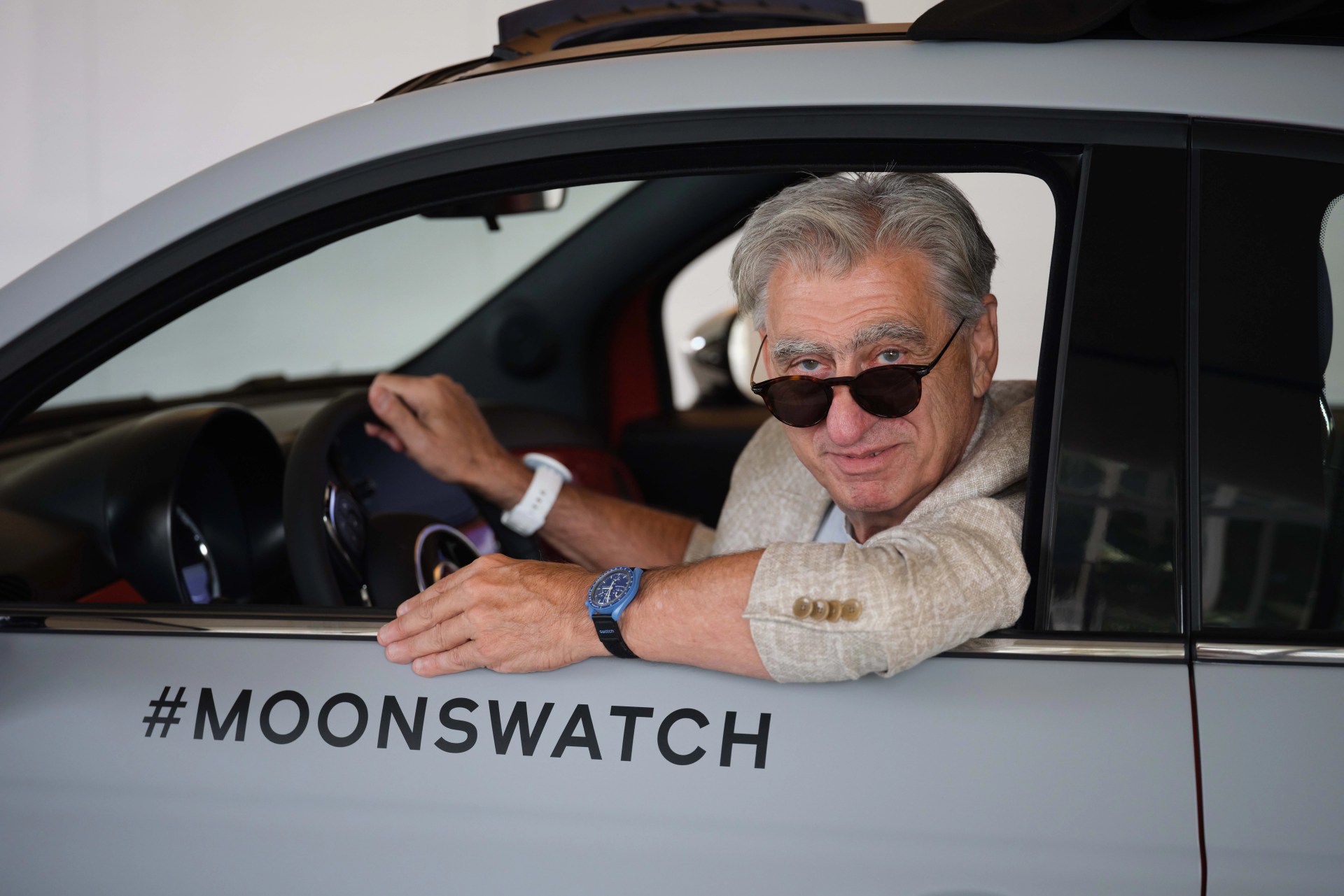 hayek in the moonswatch fiat