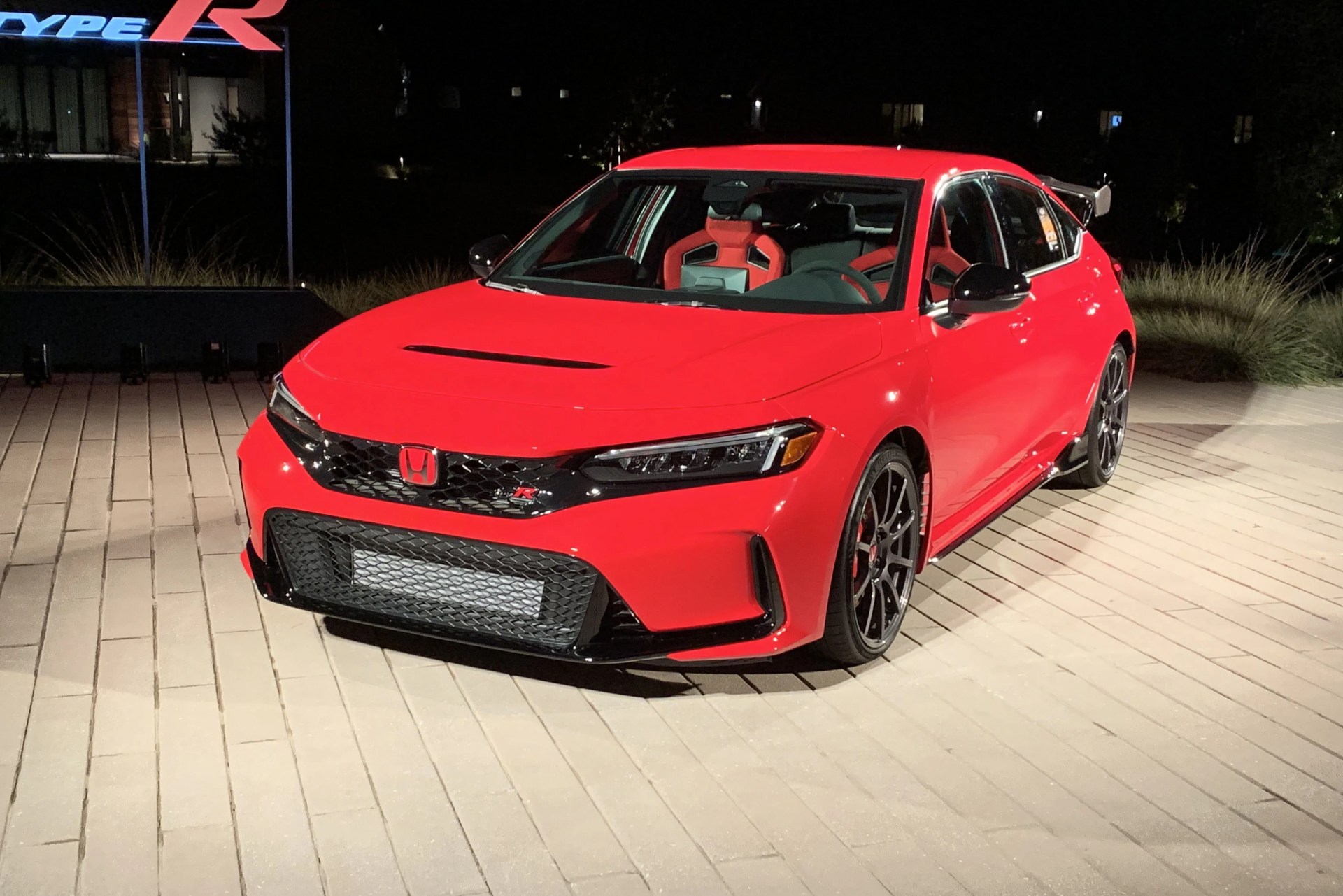 honda civic type r at night