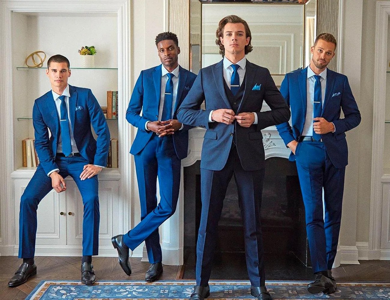 men in custom wedding suits by indochino