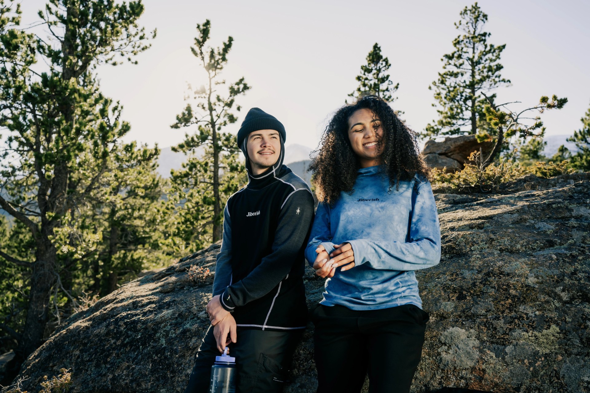 man and woman on a hike