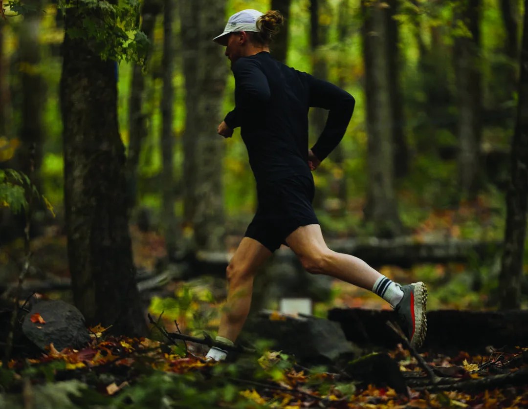 man trail running