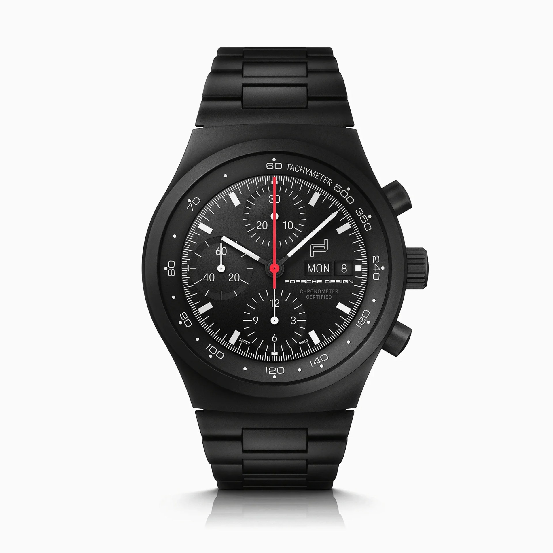 black porsche design chronograph watch