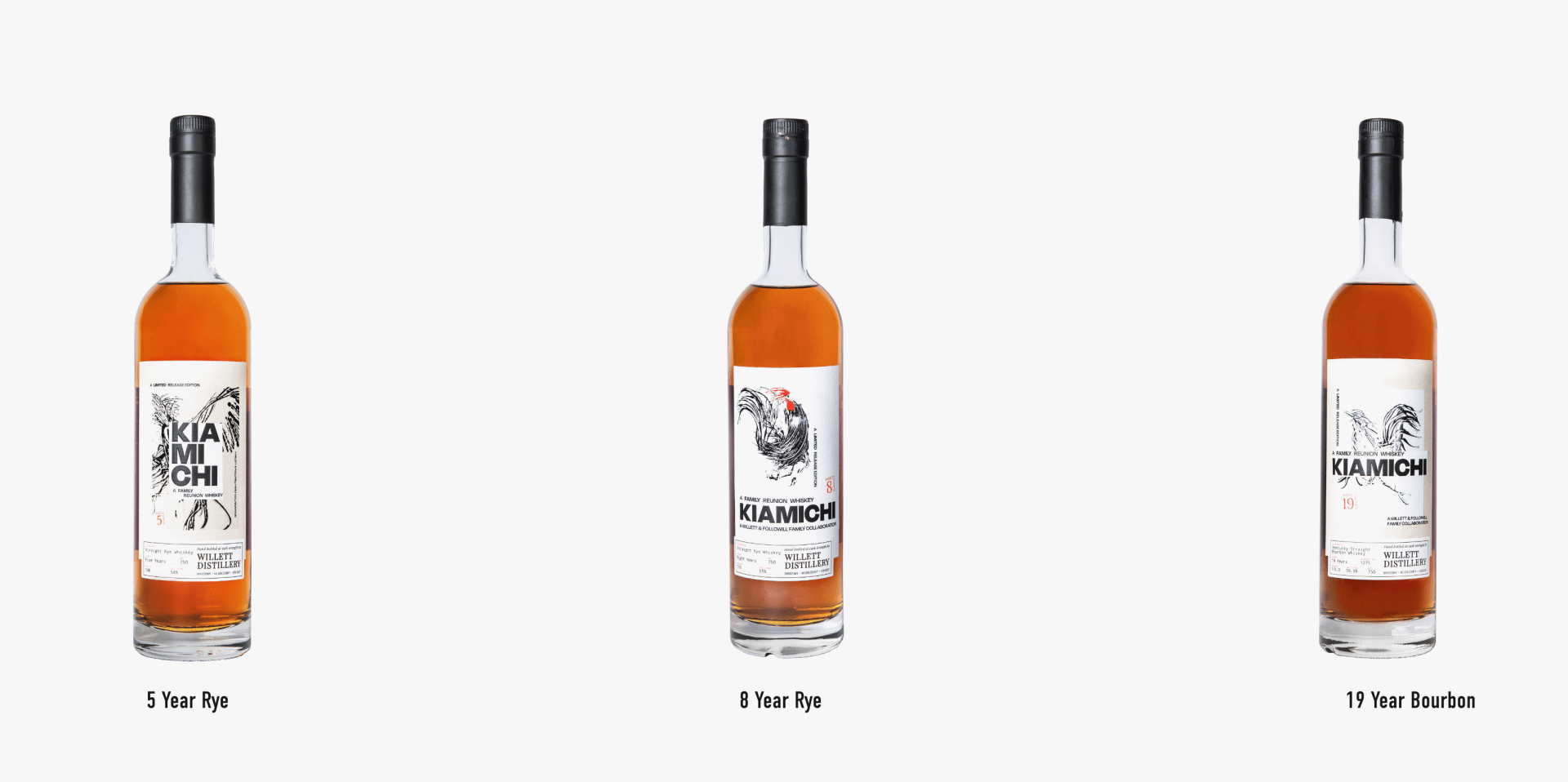 three bottles of whiskey