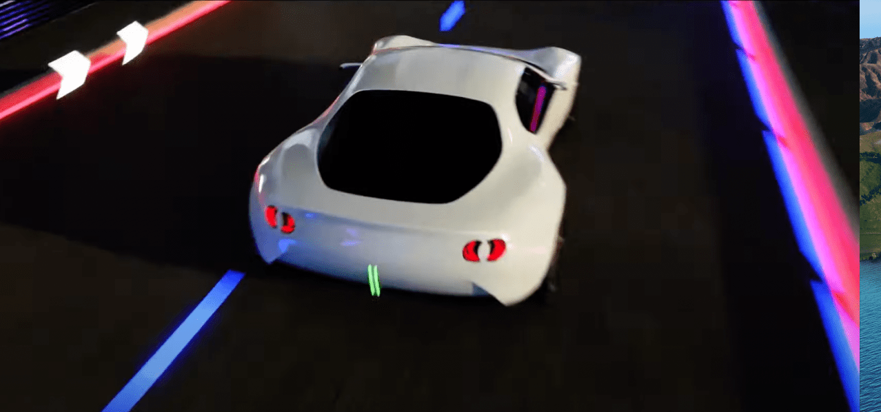 screengrab of mazda electric sports car concept