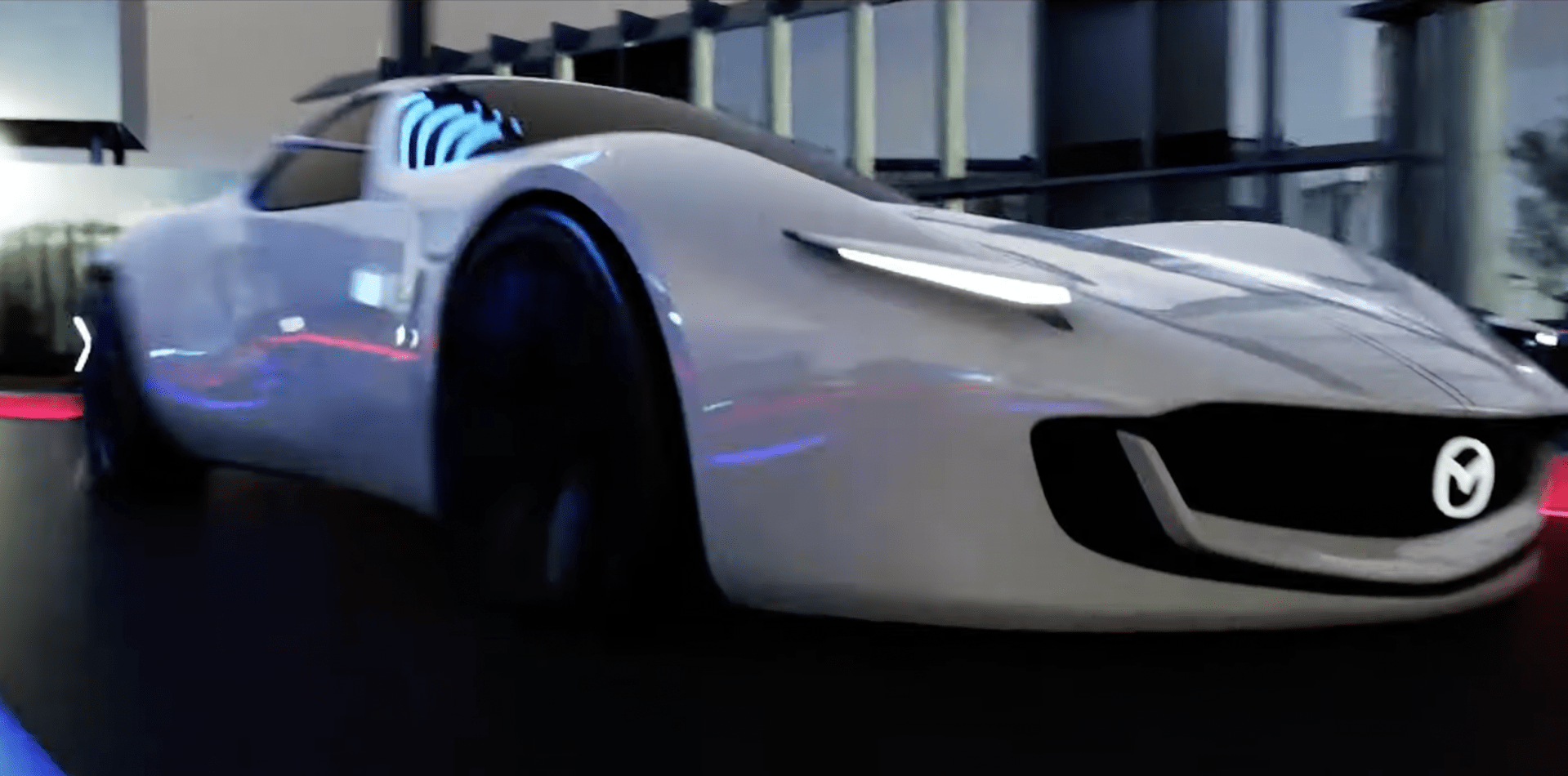 screen grab of mazda electric sports car concept