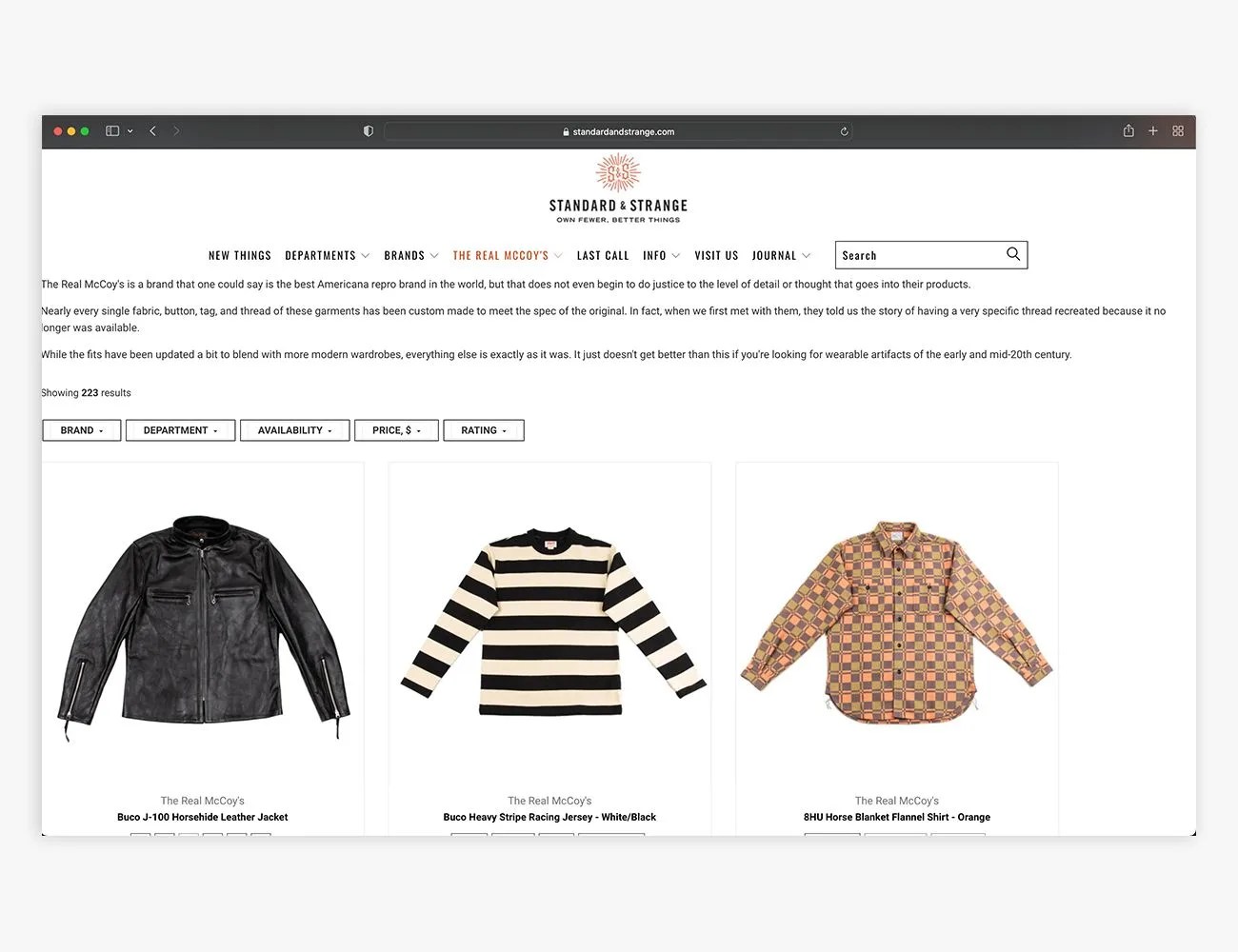 standard and strange homepage