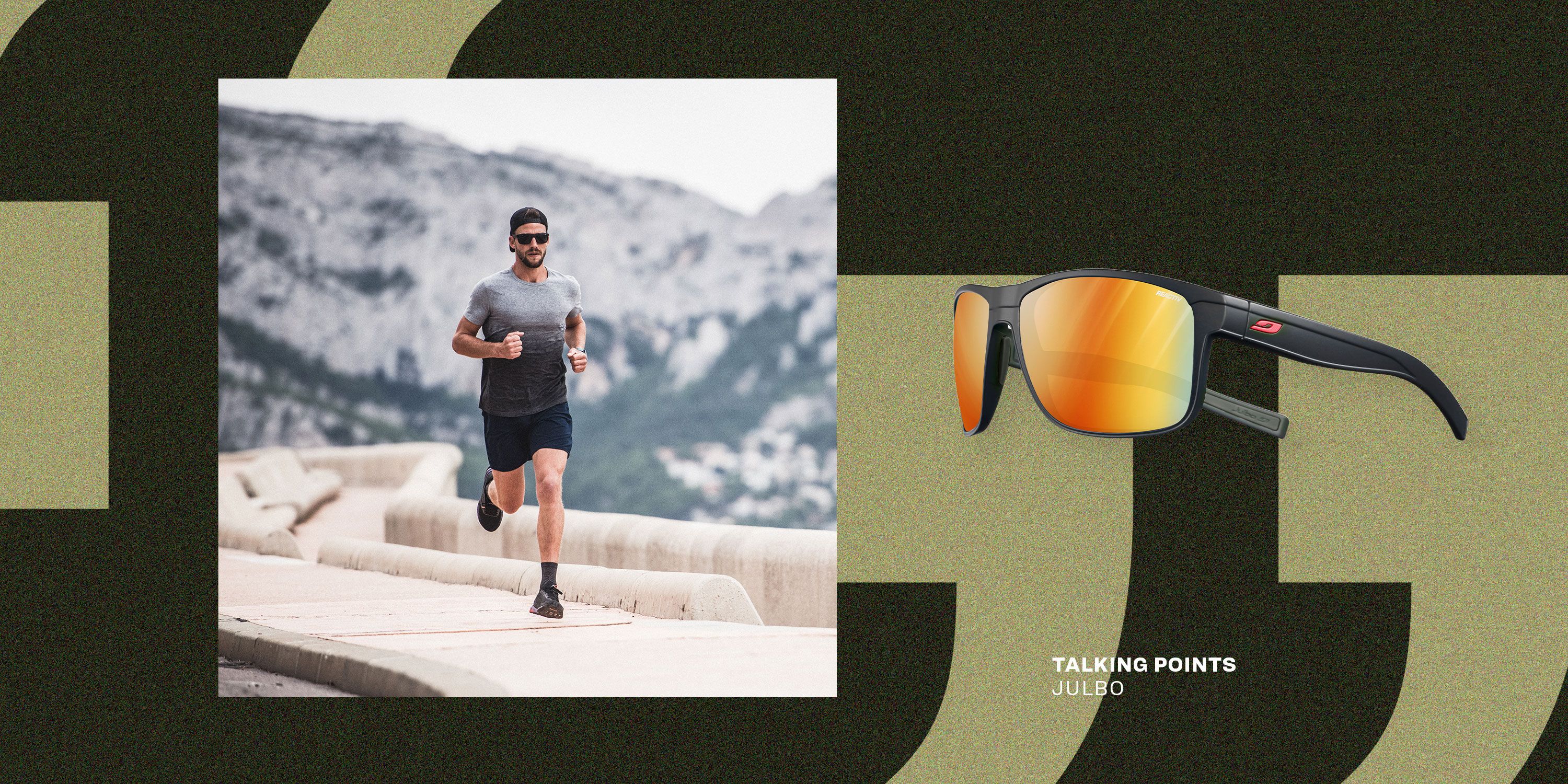 talking points man running wearing julbo sunglasses