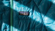 blue patagonia down jacket