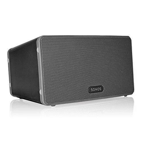 sonos play3 mid sized wireless smart home speaker for streaming music, amazon certified and works with alexa black