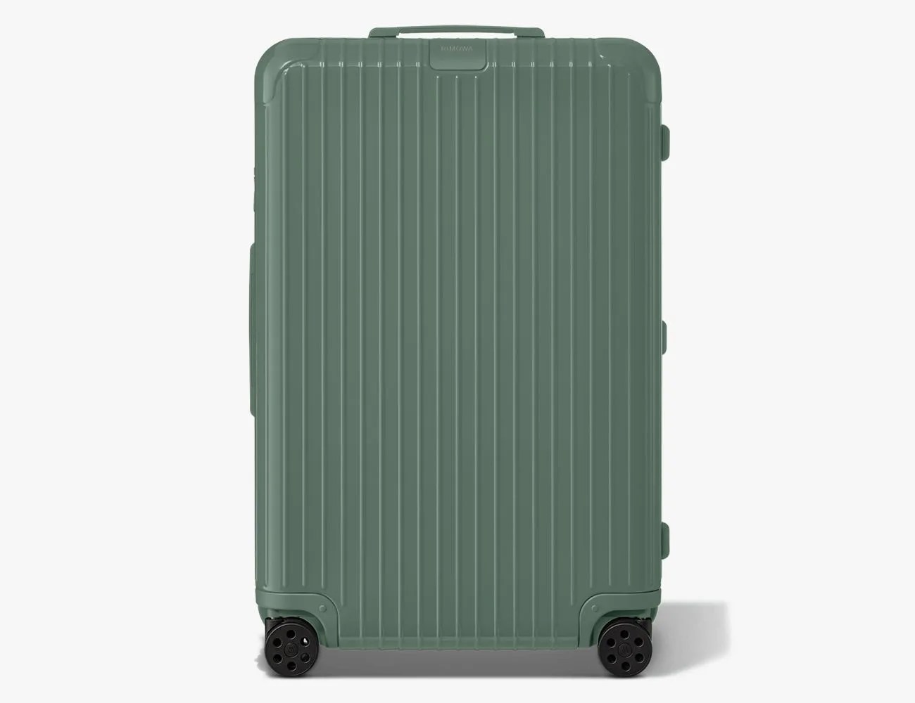 a green hard suitcase