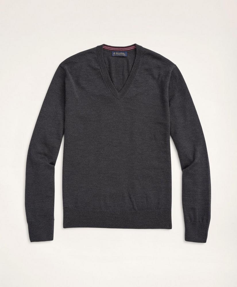 brooks brothers merino wool vneck sweater
