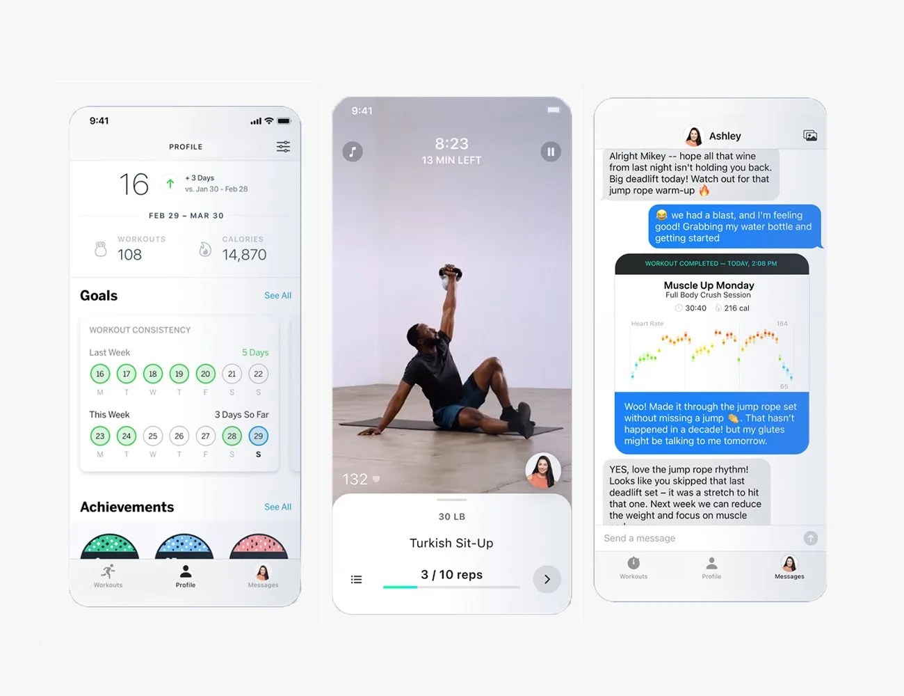 future fitness app phone mock ups