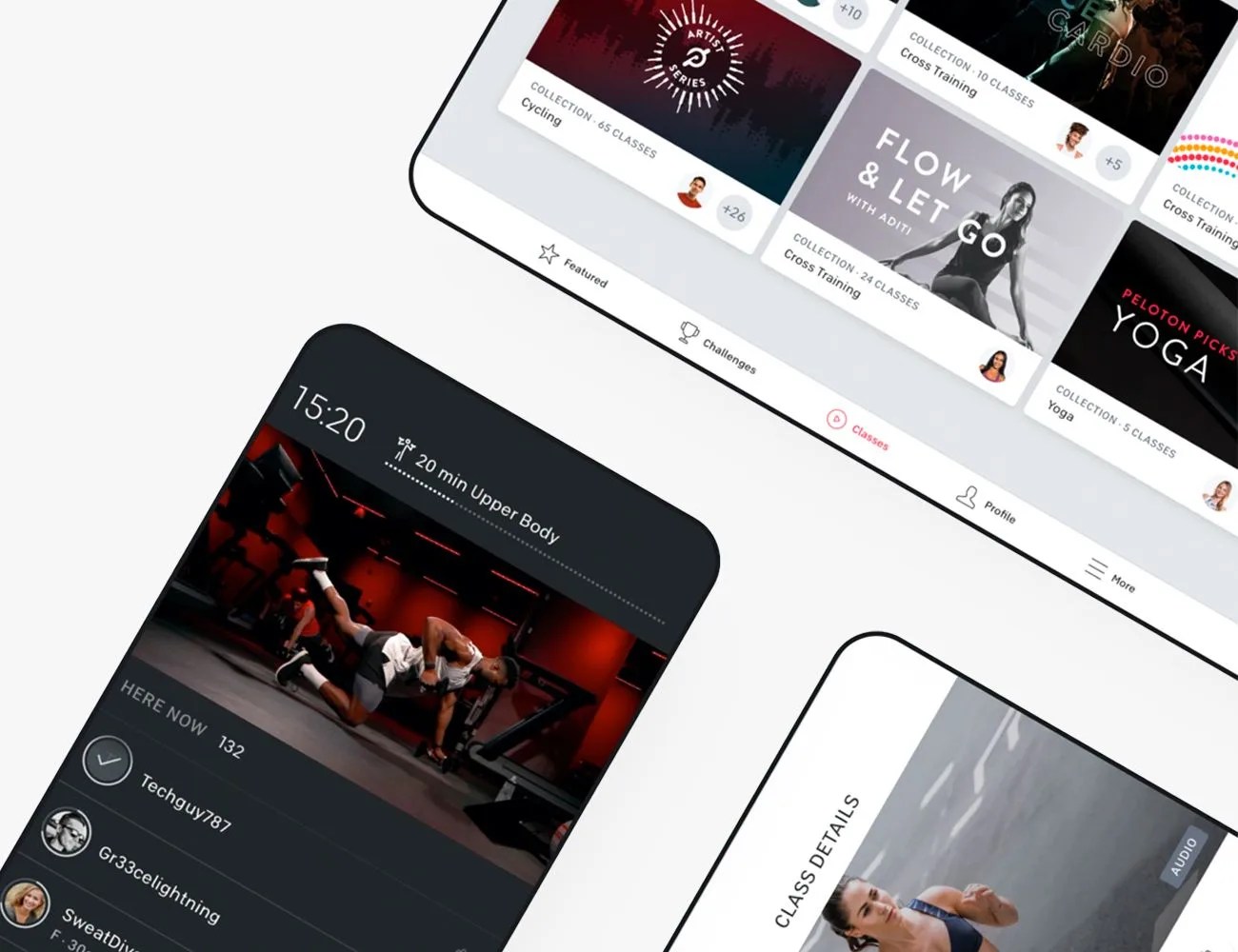 peloton fitness app on ipad and iphone