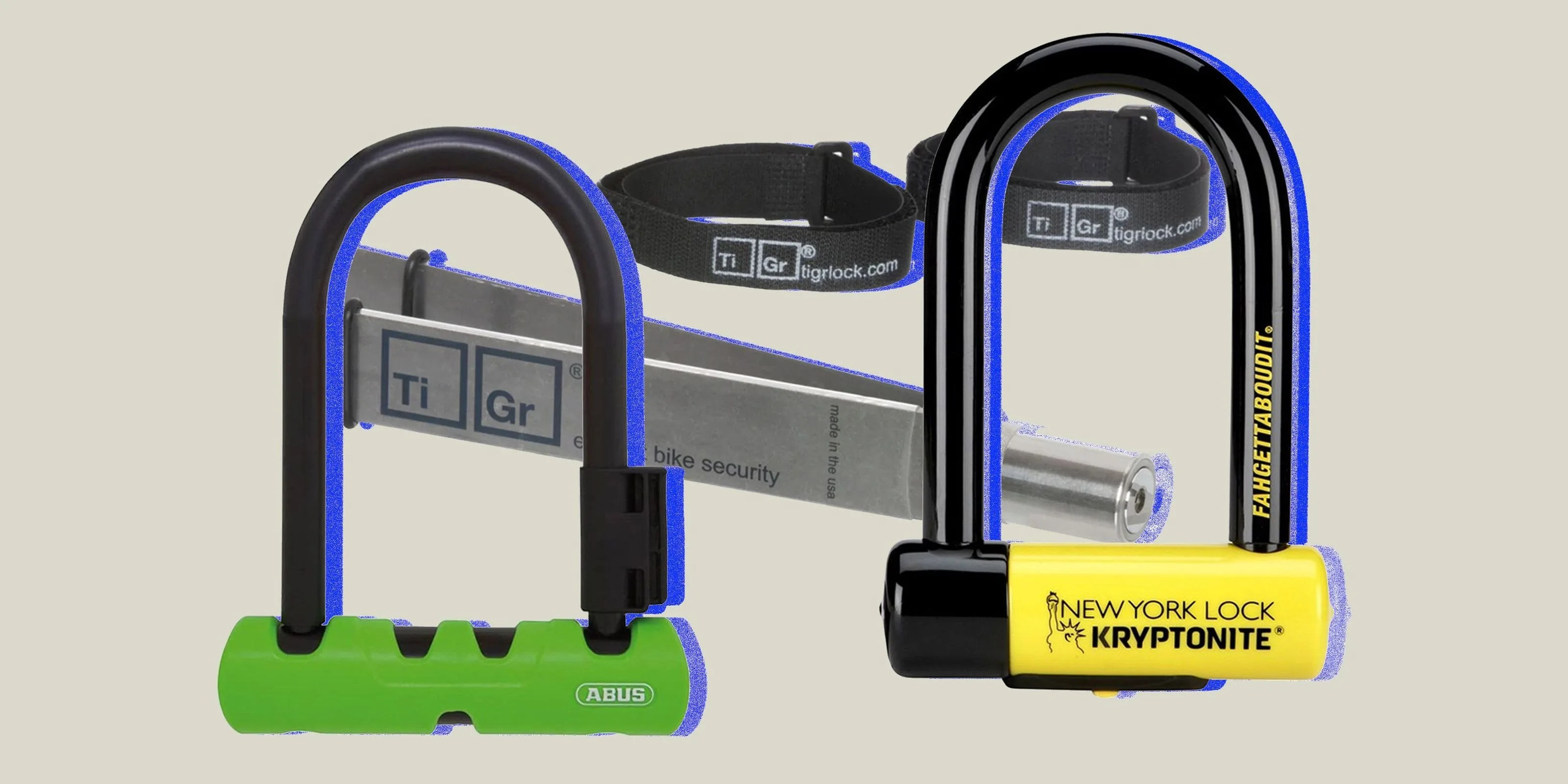 collage of bike locks