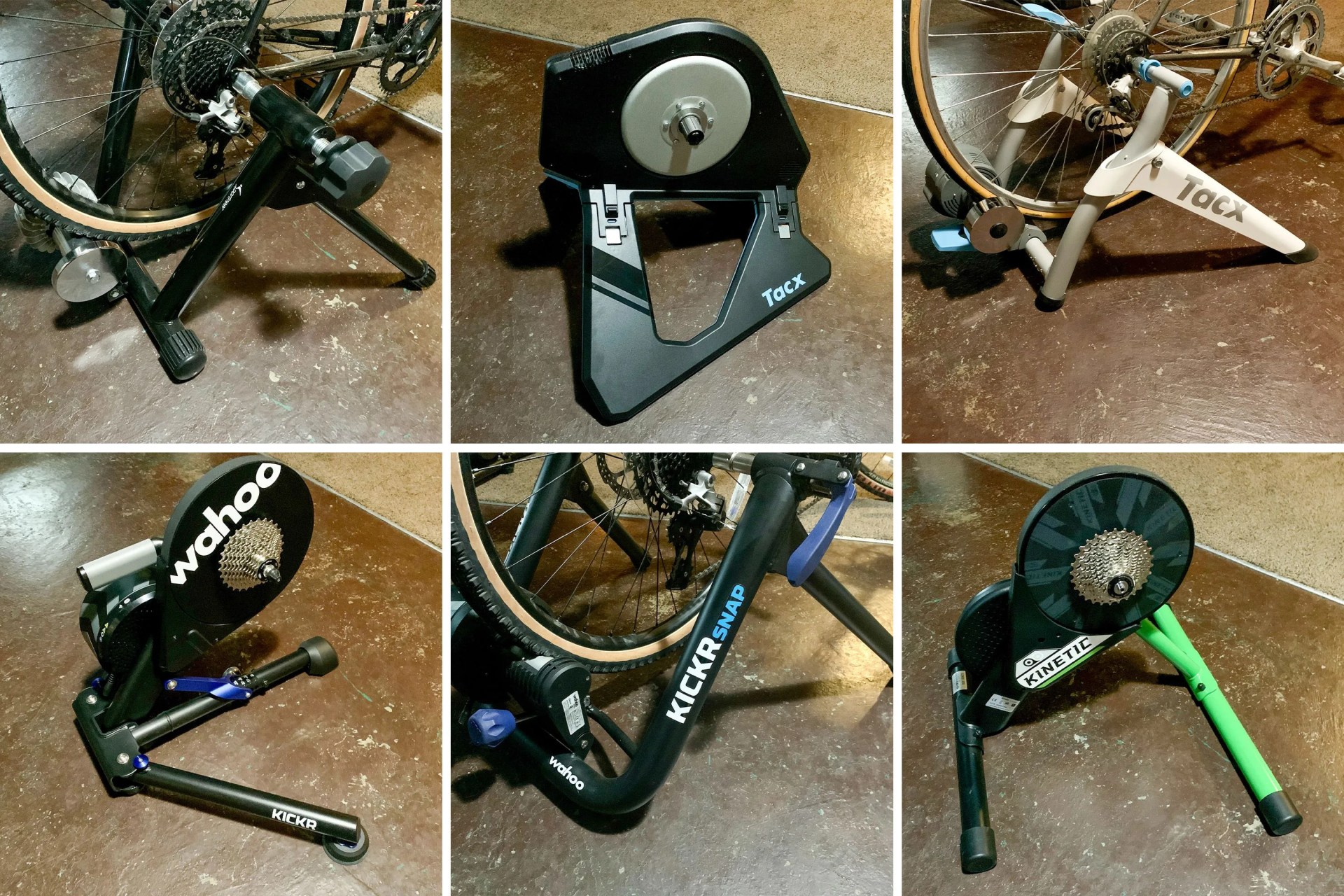collage of bike trainers