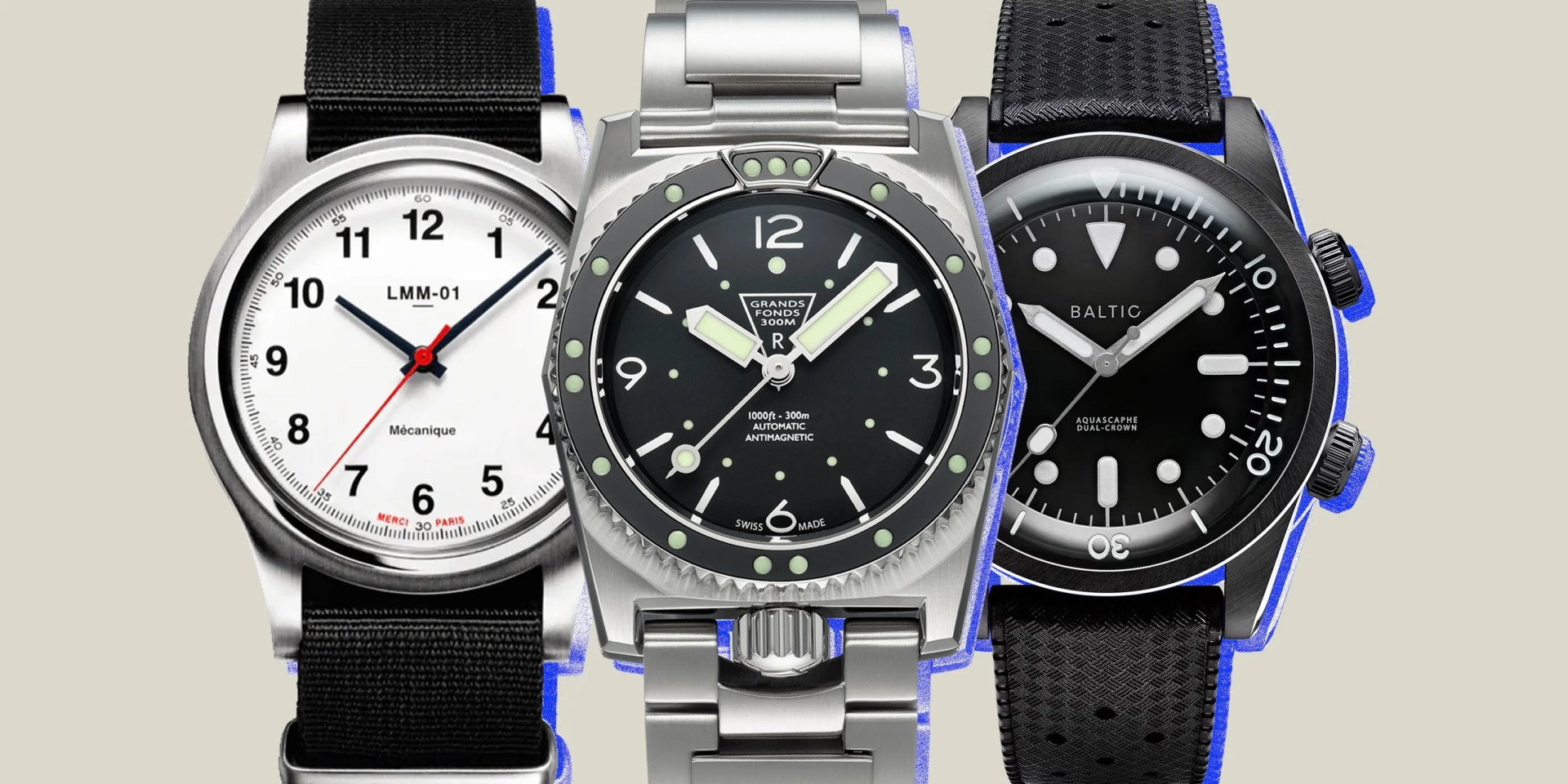 collage of three watches
