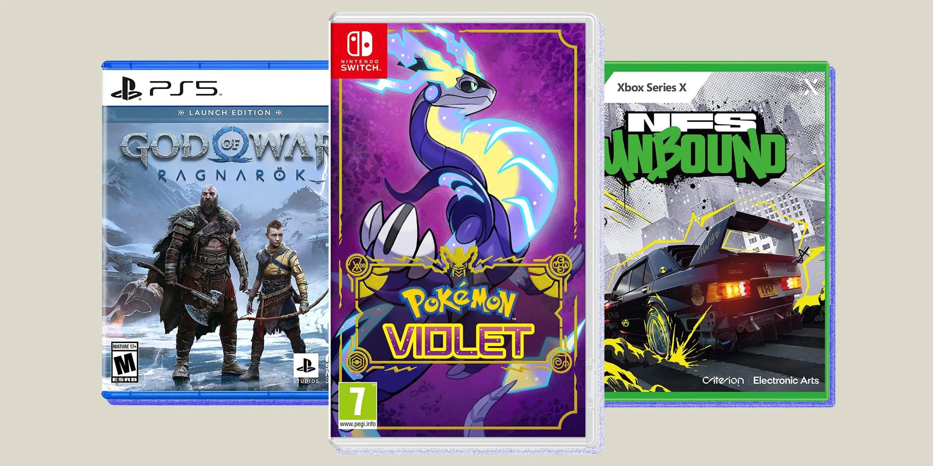 collage of three video games