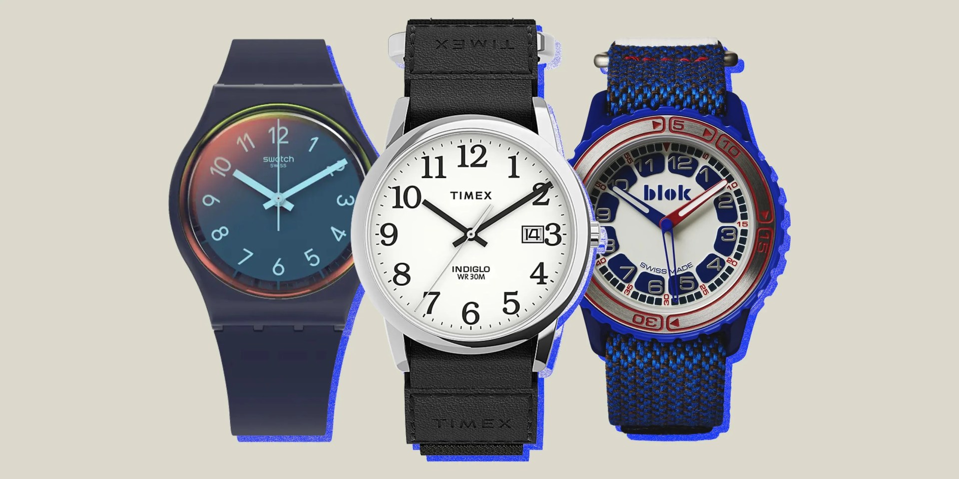 collage of three watches
