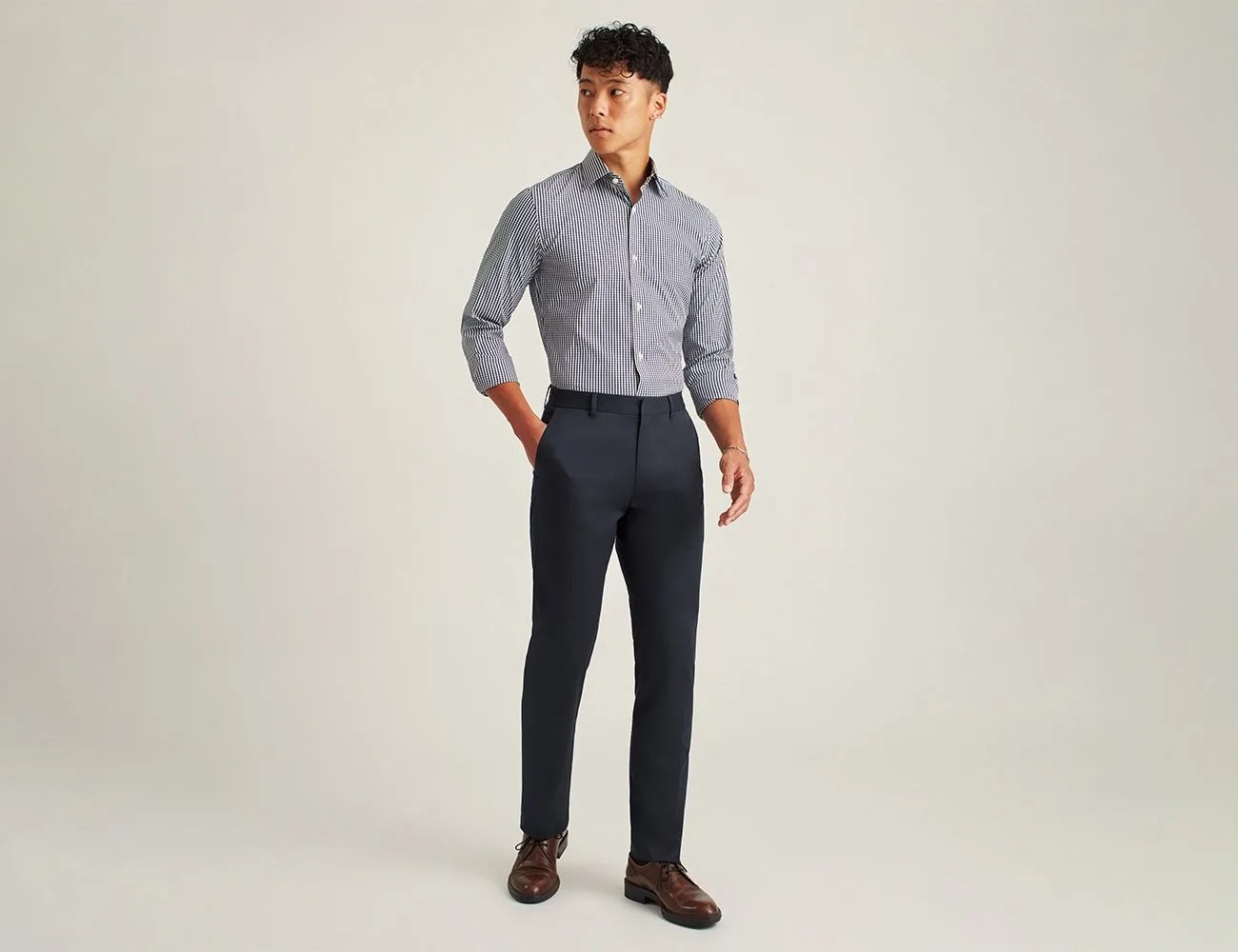 a man wearing dress pants