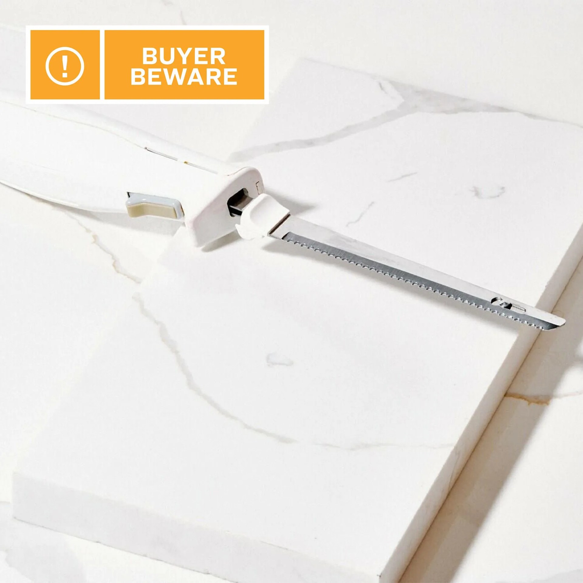electric knife on a marble countertop