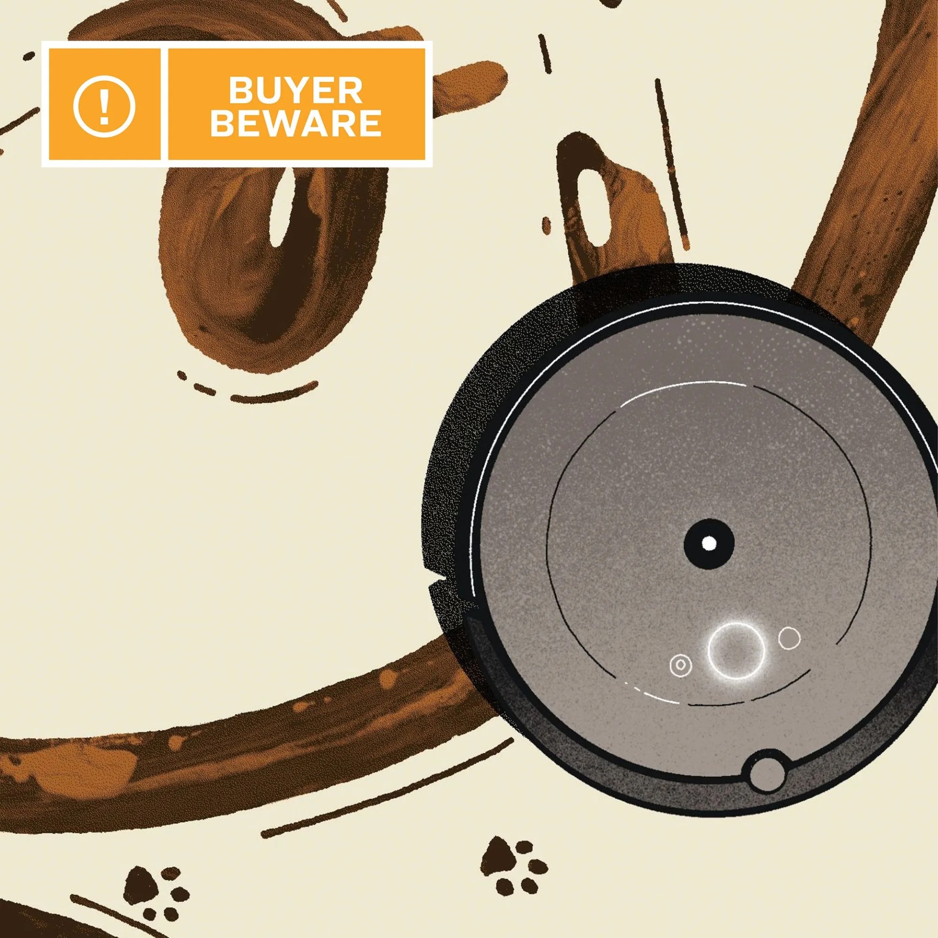 roomba on a dog poop illustration