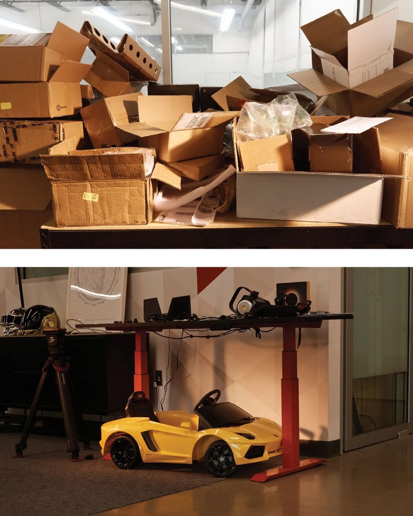 objects around marquest brownlee's studio