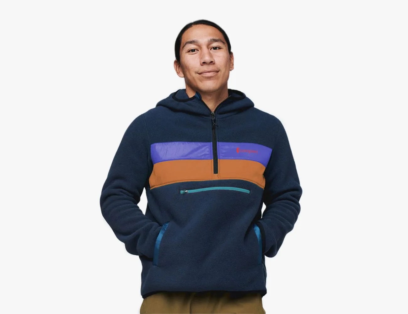cotopaxi teca fleece hooded half zip jacket