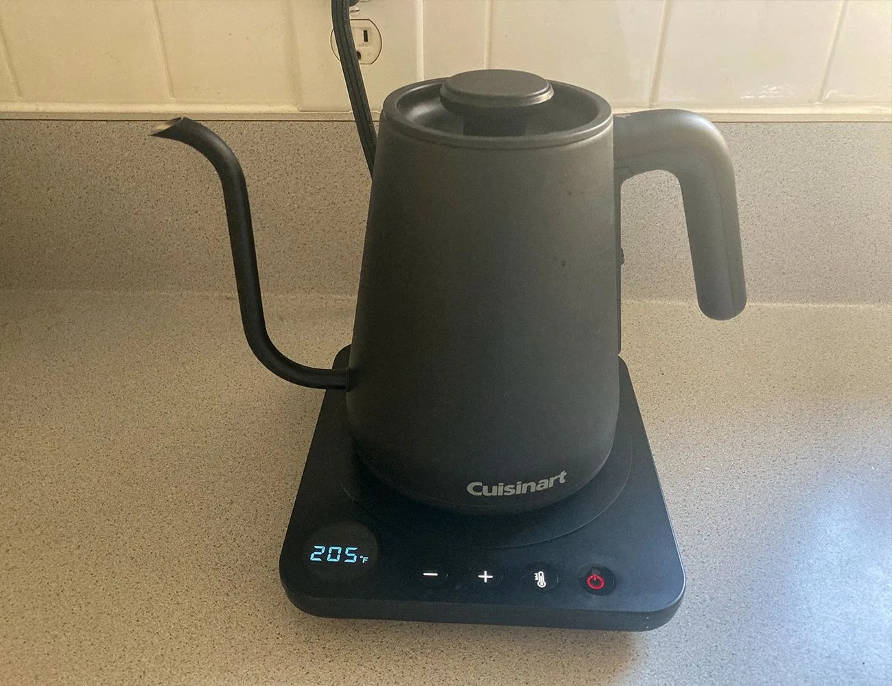 cuisinart gooseneck kettle on a countertop